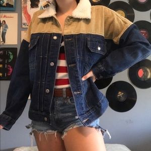 Denim corduroy Sherpa jacket